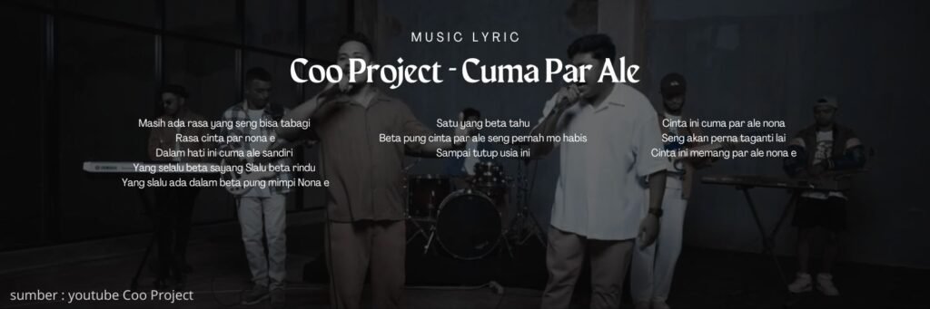 Lirik Coo Project Cuma par ale