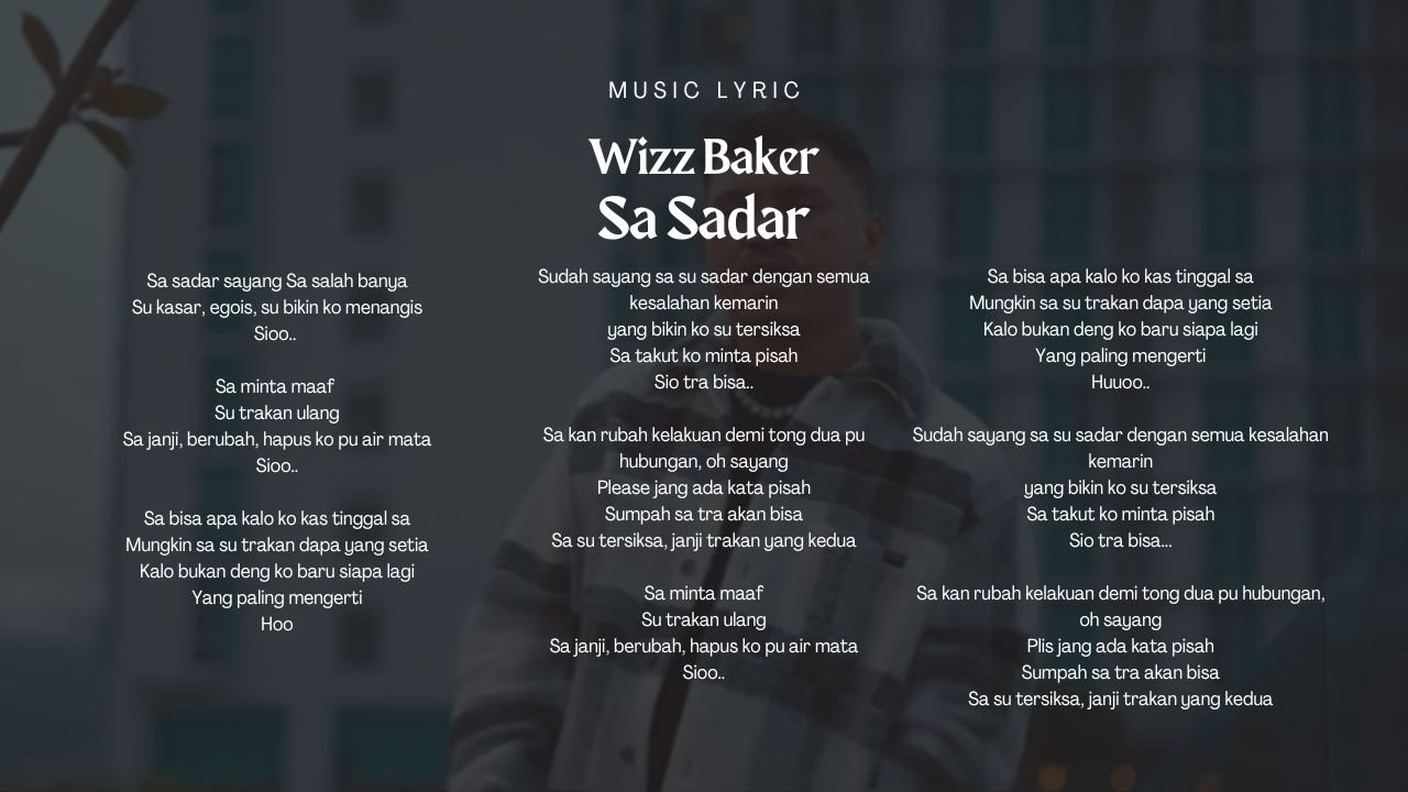 Lirik Sa Sadar Wizz Baker