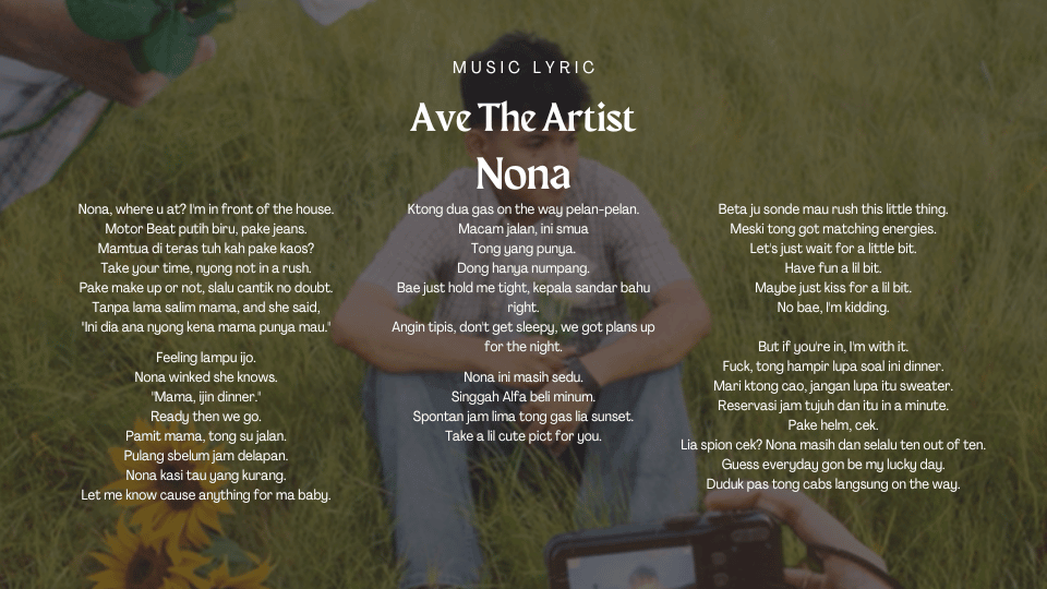 Lirik Nona Ave The Artist